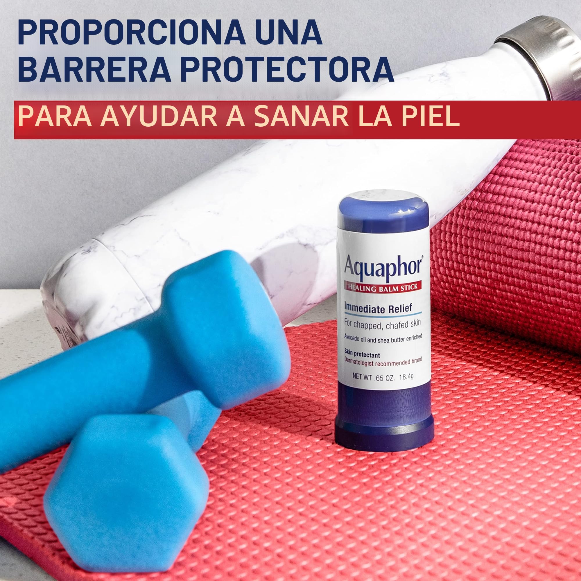Aquaphor Palillo de bálsamo curativo, protector de piel con aceite de aguacate y manteca de karité, barra de 0,65 onzas