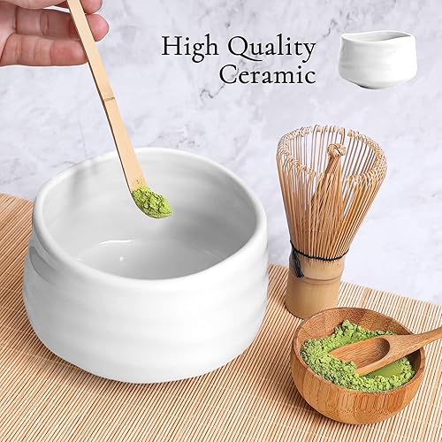 Miniatura 2 de Green Hearted Roots Ceramic Matcha Bowl - Large Ceremonial Japanese Green Tea Cup