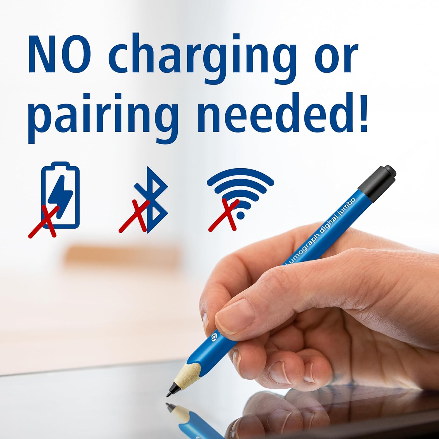 STAEDTLER Mars Lumograph Jumbo Digital Stylus Pen with Eraser: No Charging, EMR Palm Rejection, 4096 Pressure Sensitivity Levels, Natural Writing on Touchscreen Tablet, Laptop, Phone