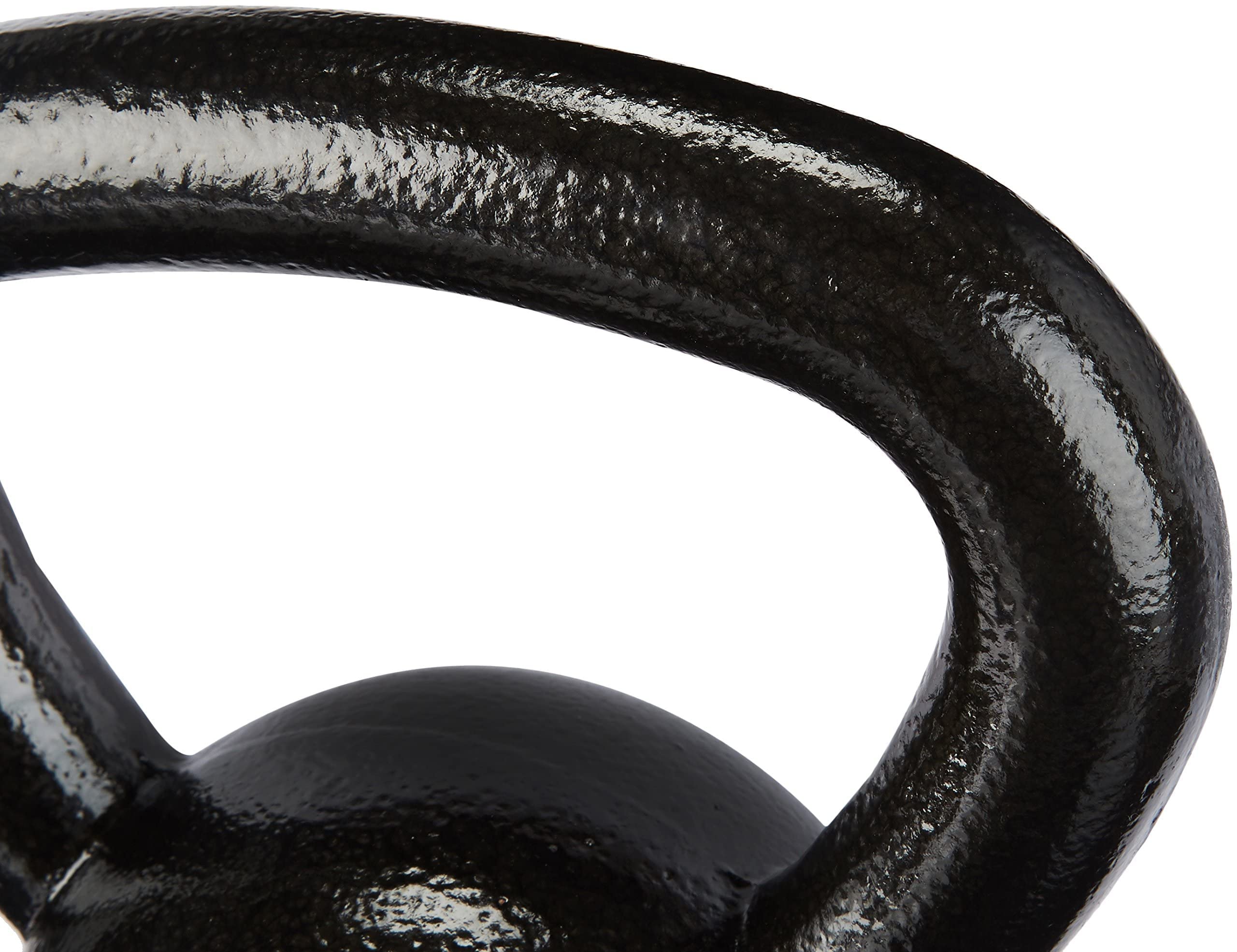 Amazon Basics Kettlebell - Pesa de Entrenamiento de Hierro Fundido con Agarre Ancho Texturizado - Acabado Pintado - Negro