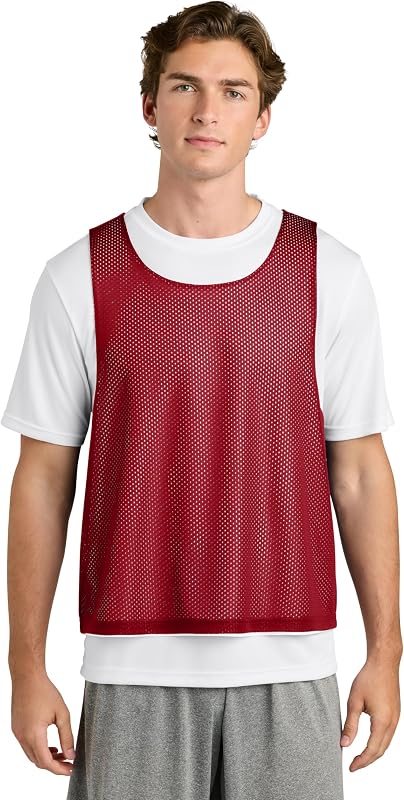SPORT-TEK Unisex Lacrosse Reversible Pinnie - Moisture-Wicking Athletic Tank Top for Men & Women, Double-Layered Mesh