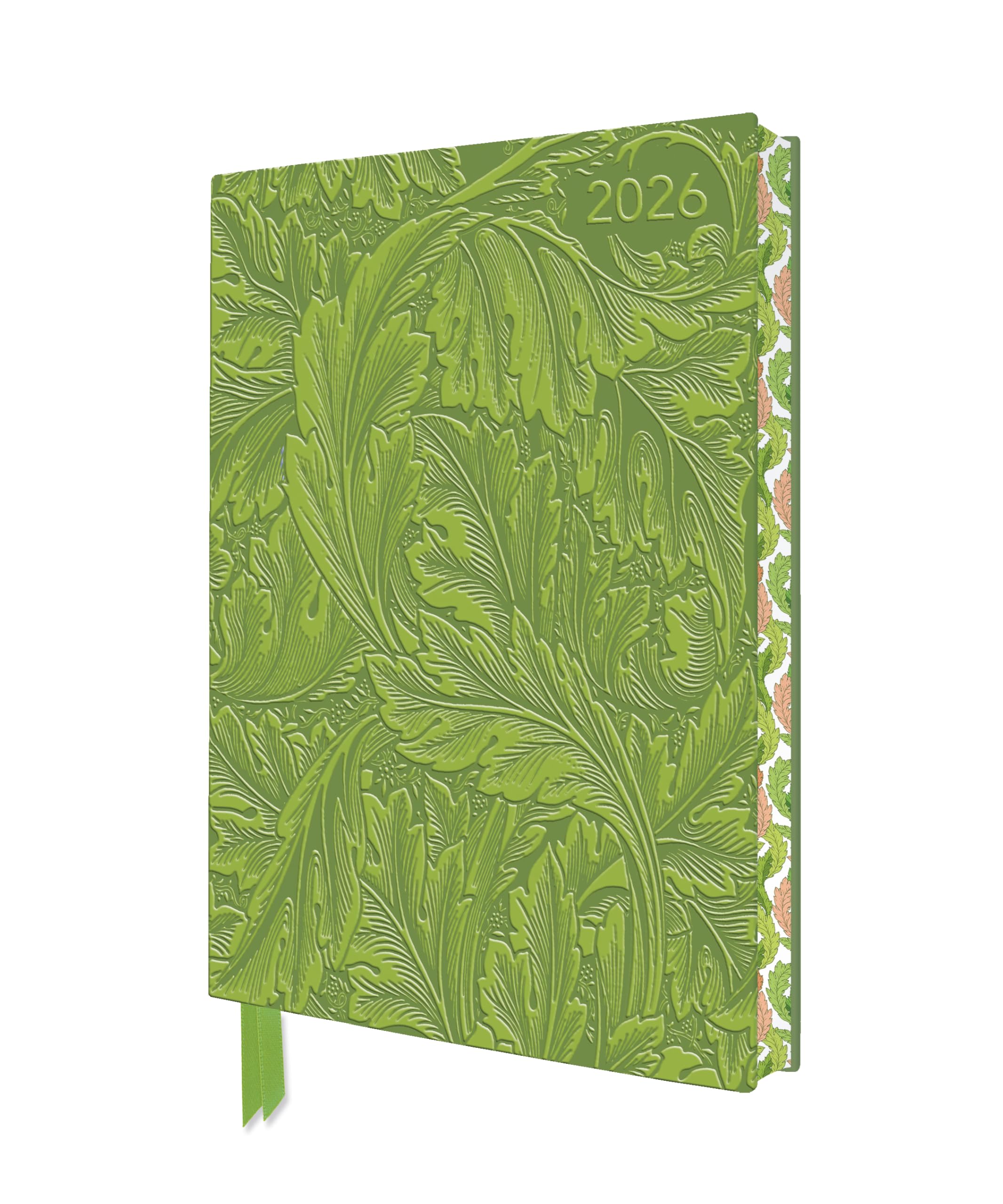 William Morris: Acanthus 2026 Artisan Art Vegan Leather Diary Planner - Page to View with Notes