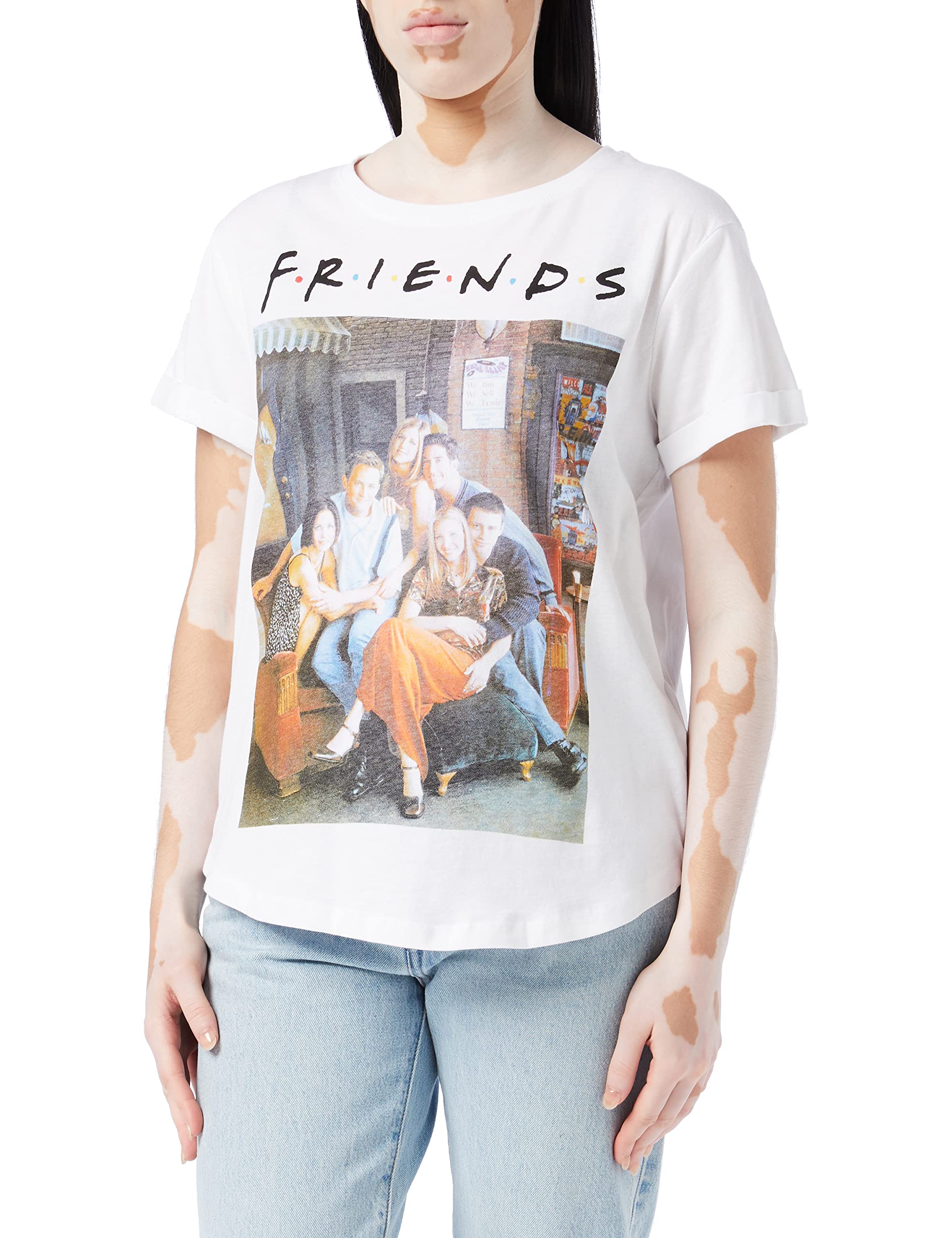 FRIENDS Women's Characters T Shirt, White (White White), L UK