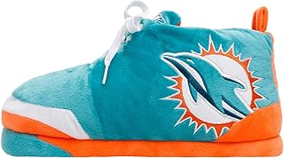 FOCO Mens NFL Team Logo Plush Oversized Sneaker Slippers