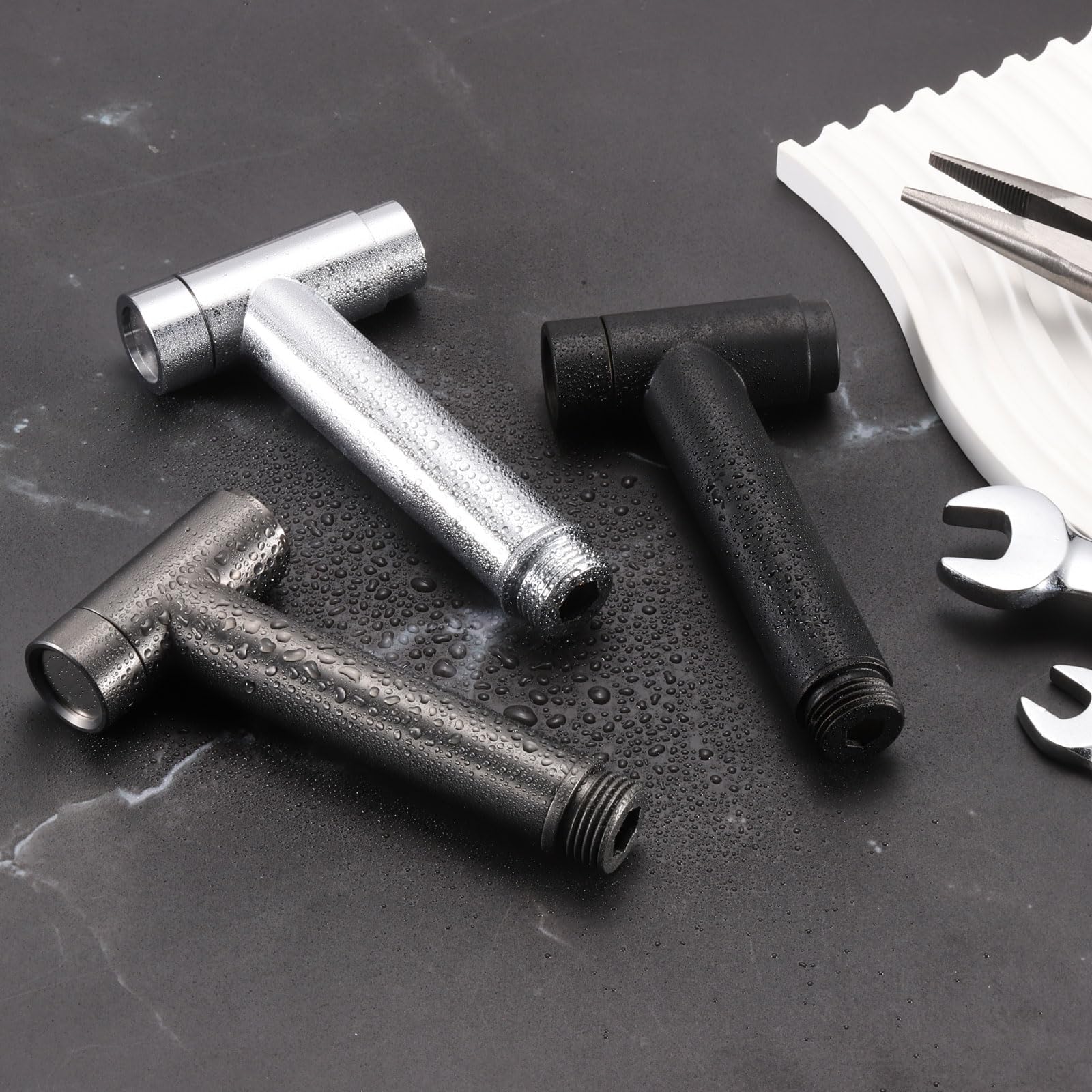 uxcell Handheld Bidet Sprayer for Toilet Metal Bathroom Sprayer Kit Water Pressure Sprayer for Kitchen Bathroom Toilet Flushing — view 6