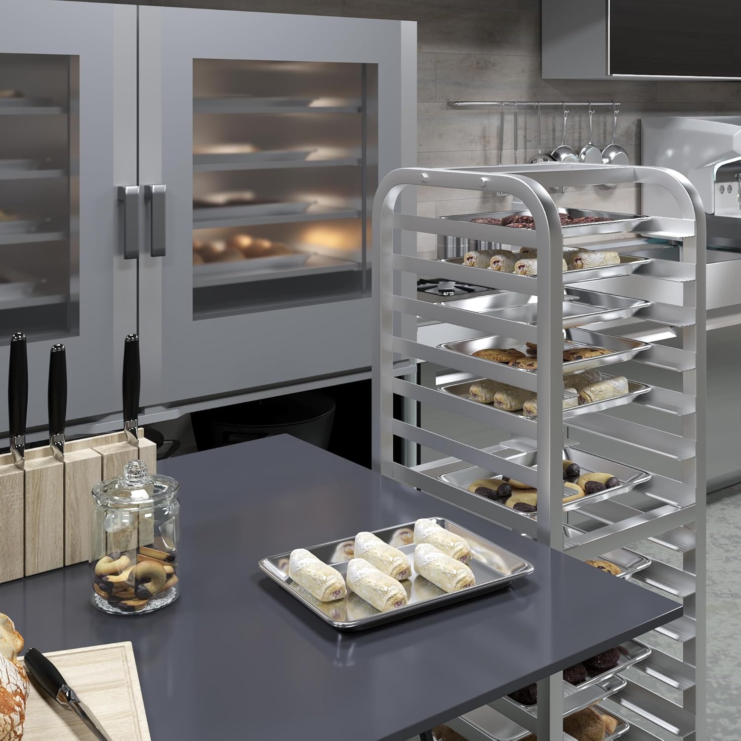 13 in. x 10 in. 19 Gauge Quarter size Aluminum Bun. / Sheet Pan. Pack of 12