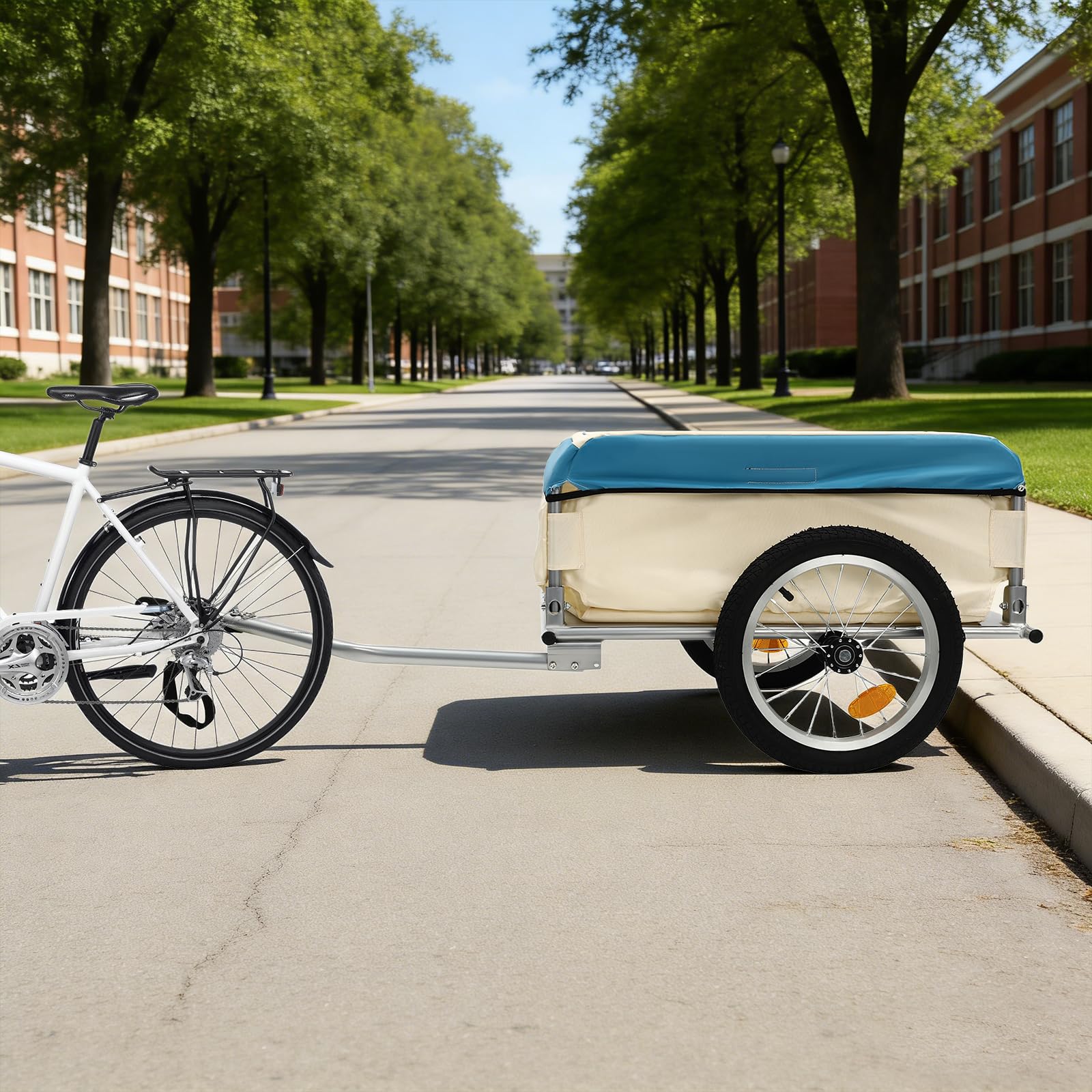 Remolque de bicicleta de 80 kg de capacidad de carga plegable aluminio