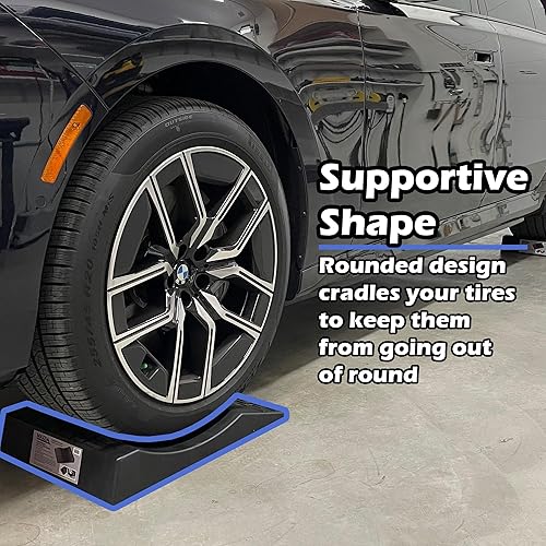Miniatura 5 de MAXSA juego de 4 rampas para colocar llantas del auto, para no dañar las llantas del vehículo al almacenarlas durante periodos prolongados. Park