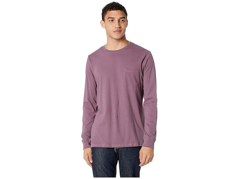 

Richer Poorer Long Sleeve Crew Pocket Tee (Plum) Men's T Shirt, Purple