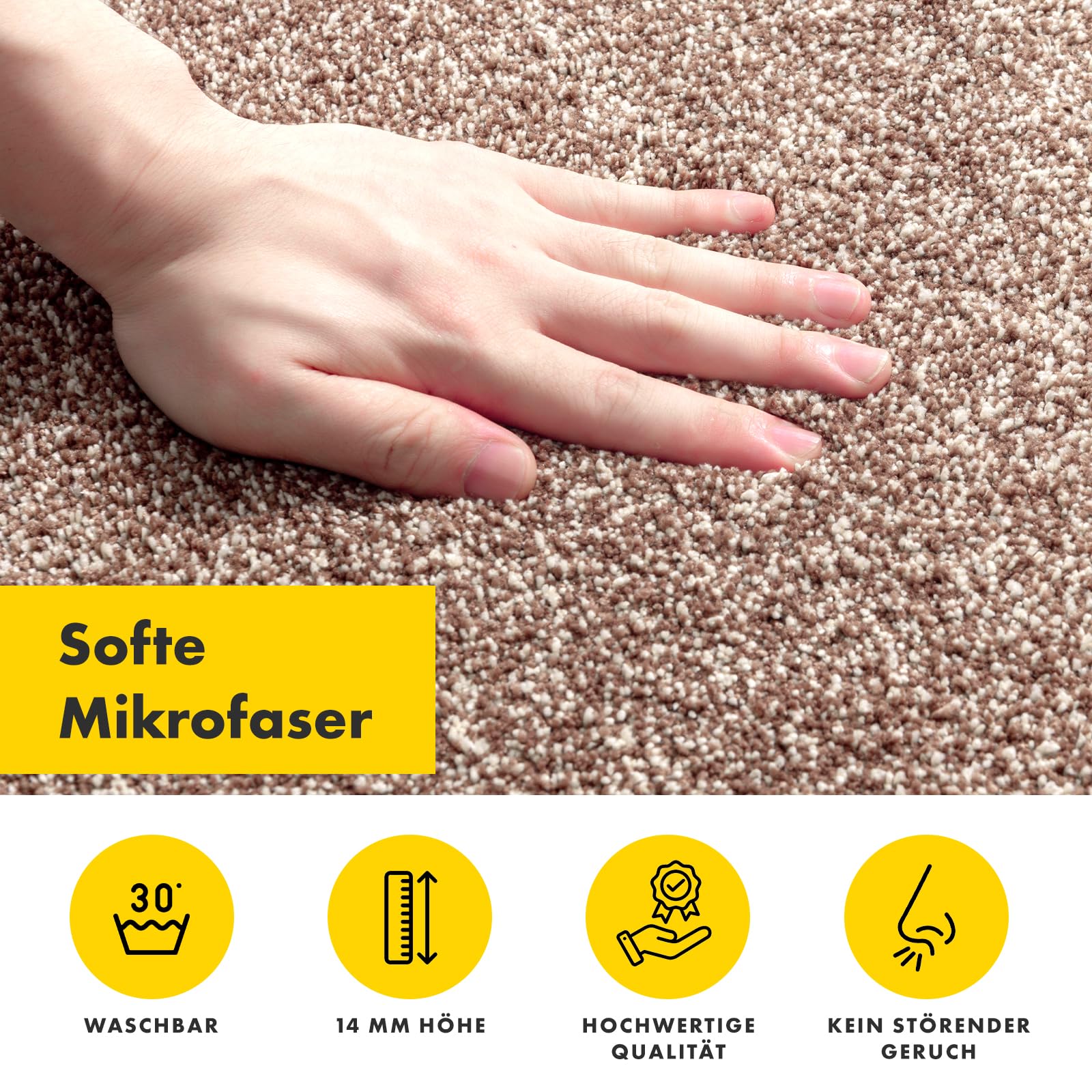 Floordirekt Schmutzfangmatte innen 60 x 150 cm - Braun - rutschfeste Maschinenwaschbare Fußmatte - Türmatte Sauberlaufmattestürmatte - Fussmatte für Hund - Haustür & Flur - NASA