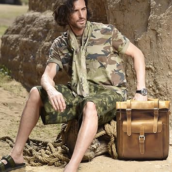 Leather Backpack for Men Vintage Handmade Rucksack | Crazy Horse leather, vintage patina, laptop storage, padded straps, for work, travel, college and gifts