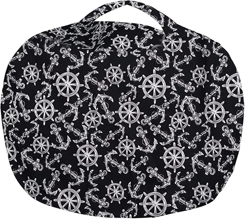 Miniatura 363 de Posh Funda de Silla Puf Rellenable para Almacenamiento de Animales de Peluche para Niños - Organizador de Juguetes Infantiles, Grande-38 - Lona