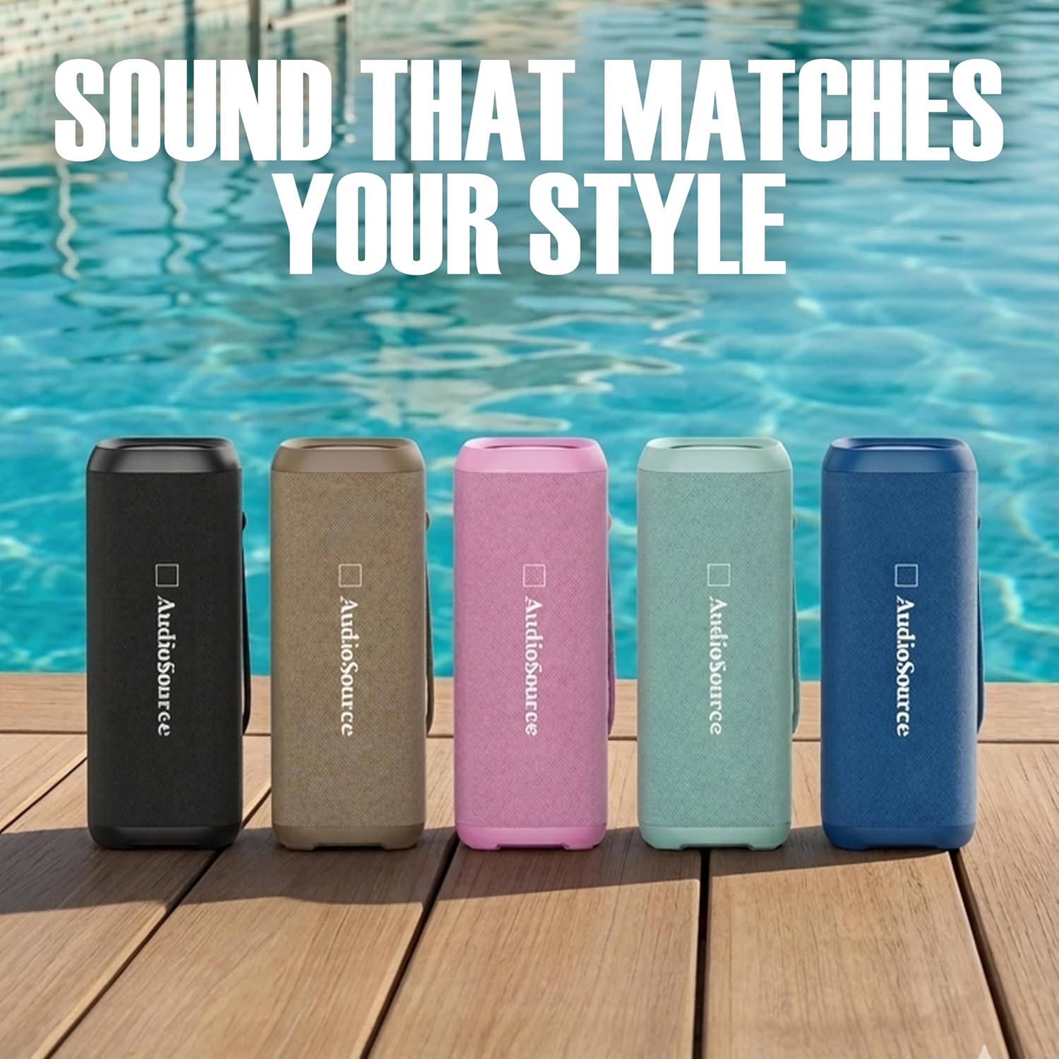 Audiosource Portable Bluetooth Speaker, 30W Loud Sound, Dual Passive Radiators for Deep Bass, Bluetooth 5.4, Auracast Multi-Speaker Pairing, IP67 Waterproof, 200ft Range, 12H Battery (Blue)