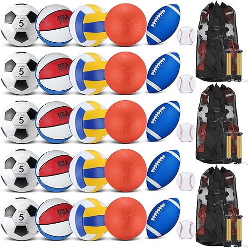 Juego de 36 pelotas deportivas a granel para Navidad, tamaño oficial, baloncesto, fútbol, voleibol, fútbol, parque infantil, equipo deportivo para disponible en Yaxa Peru