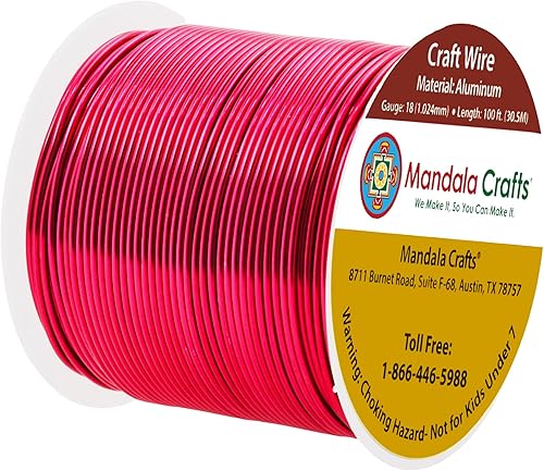 Vista 884 de Mandala Crafts Alambre de aluminio anodizado de calibre 8 para hacer joyas, alambre neutro flexible de color de 128 pies, flexible y flexible