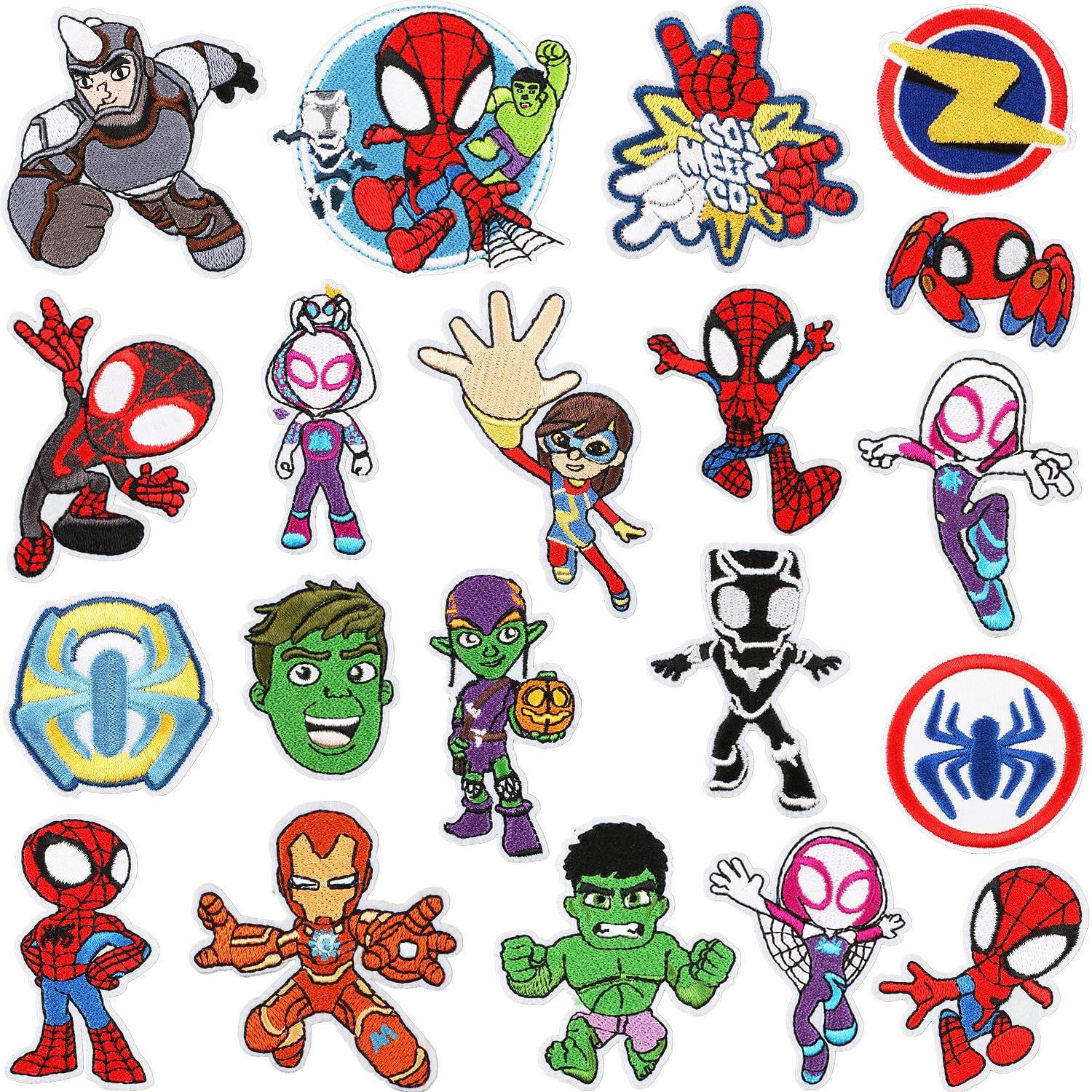 Excefore Iron on Patches for Clothing, 20 Pieces Decorative Patches Patches for Backpacks Embroidered Iron on/Sew on Decorative Applique Patch Patches for Clothing Jeans, Jackets, Shirts, Bag, Caps