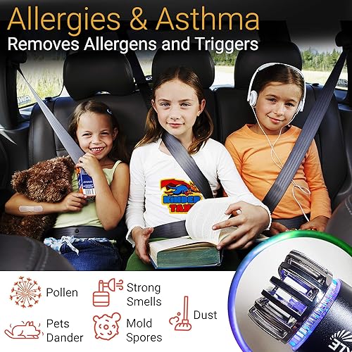 Vista 20 de Purificador ionizante de aire para automóvil, desodorante ionizante antimicrobiano para enchufe de 12 V, con dos cargadores USB, elimina del auto