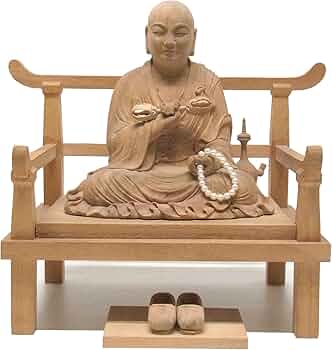 Amazon | 楠 弘法大師 空海 30cm 木彫り 仏像 | Ryusho | 仏像