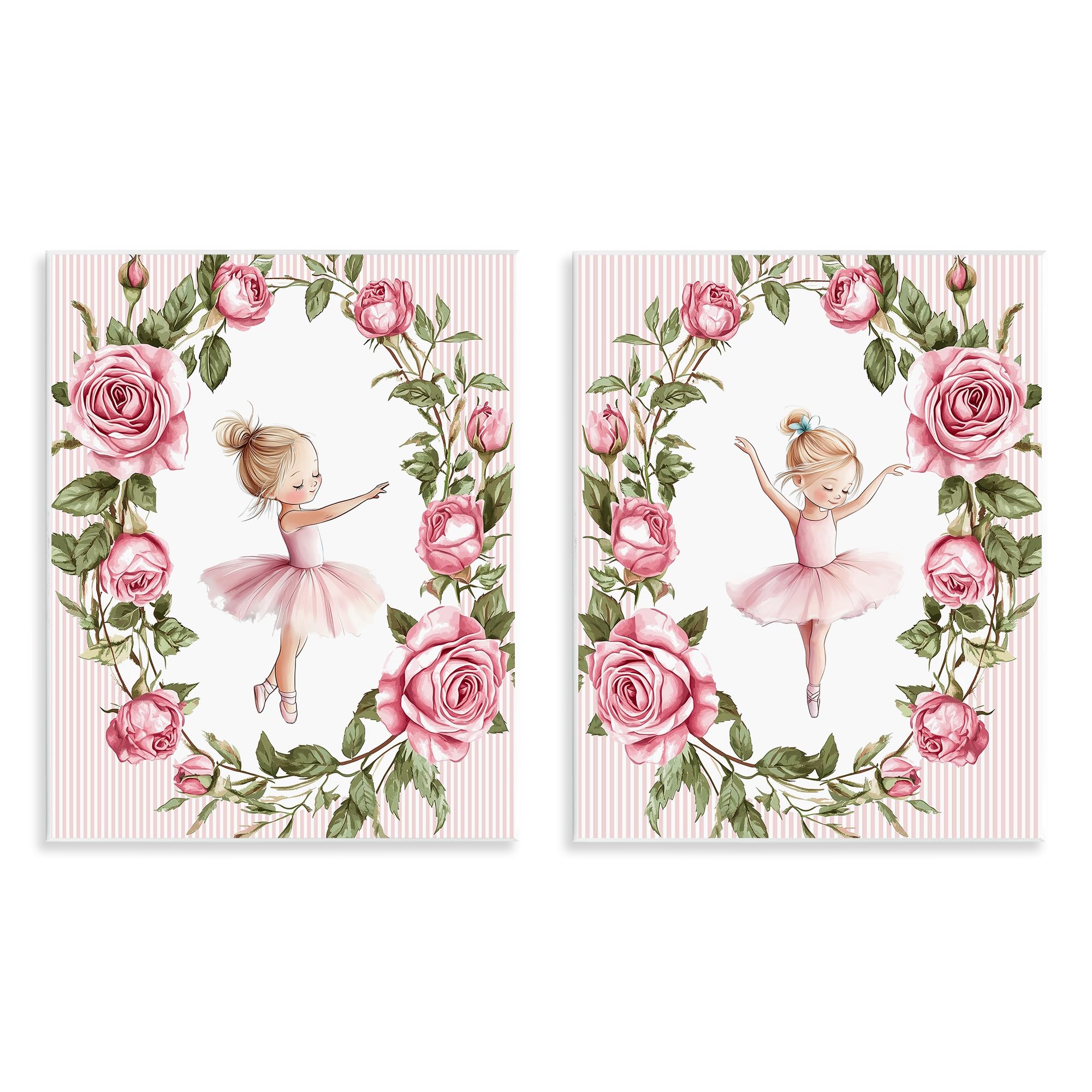 Stupell Industries Unframed 'Little Rose Dancers'| 2Pc Wall Plaque Art Set