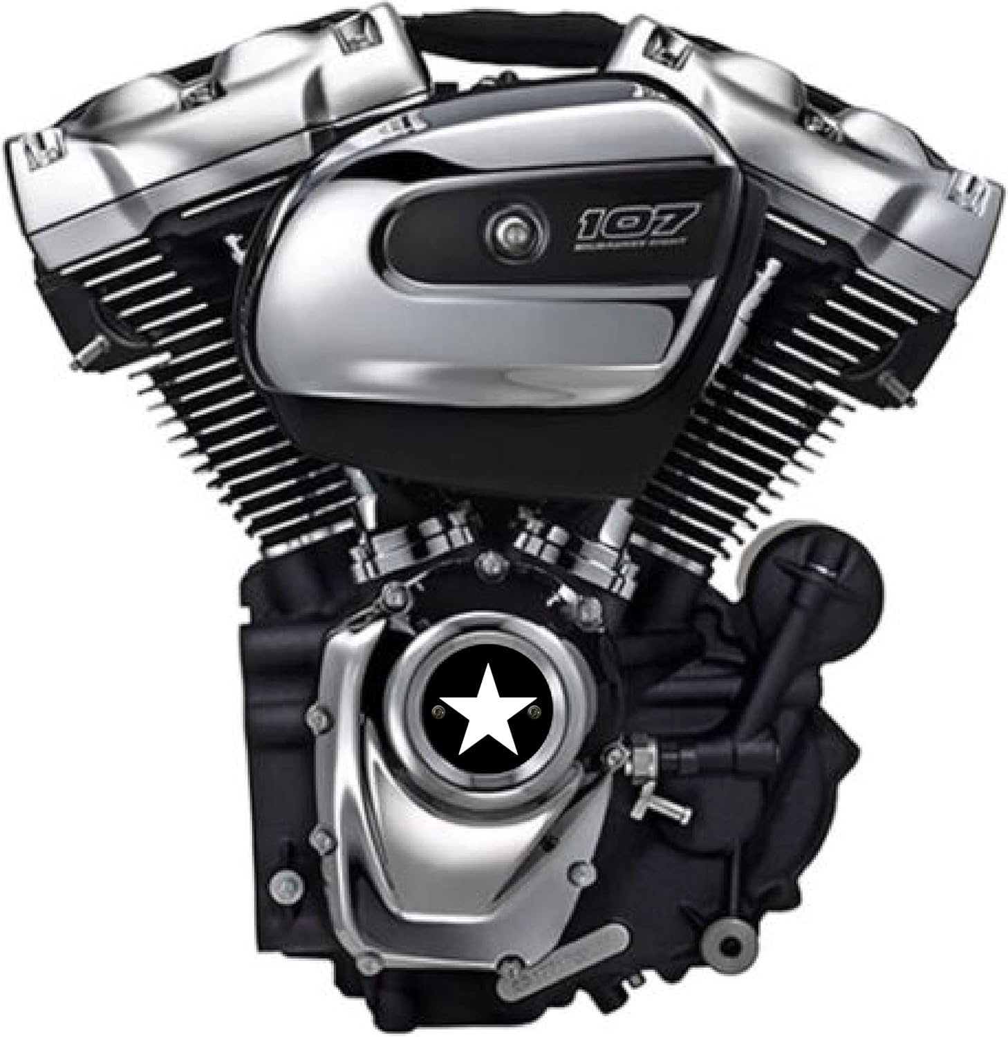 Kustom Cycle Parts Star Points/Timing Cover Compatible with Harley Davidson M8 Motor 2016 to Current. Made in The USA