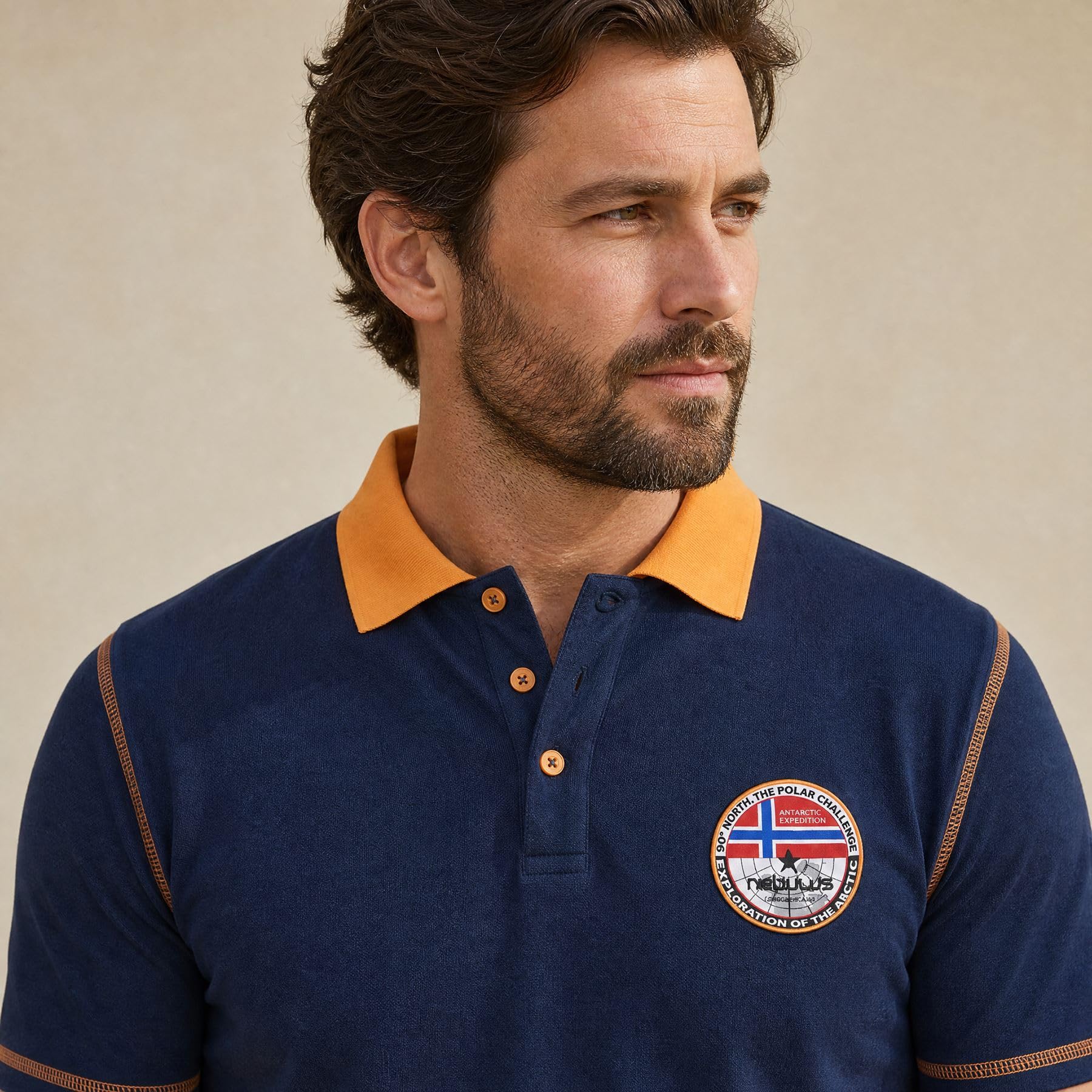 Nebulus Polo Entertain para hombre, polo con bordado para hombre, camisa de manga corta