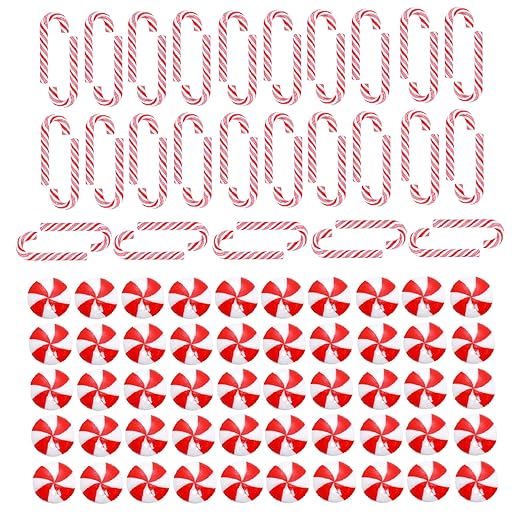 100Pcs Christmas Mini Candy Decorations Faux Candy Decorations for Christmas DIY Craft Supplies Party Decorations