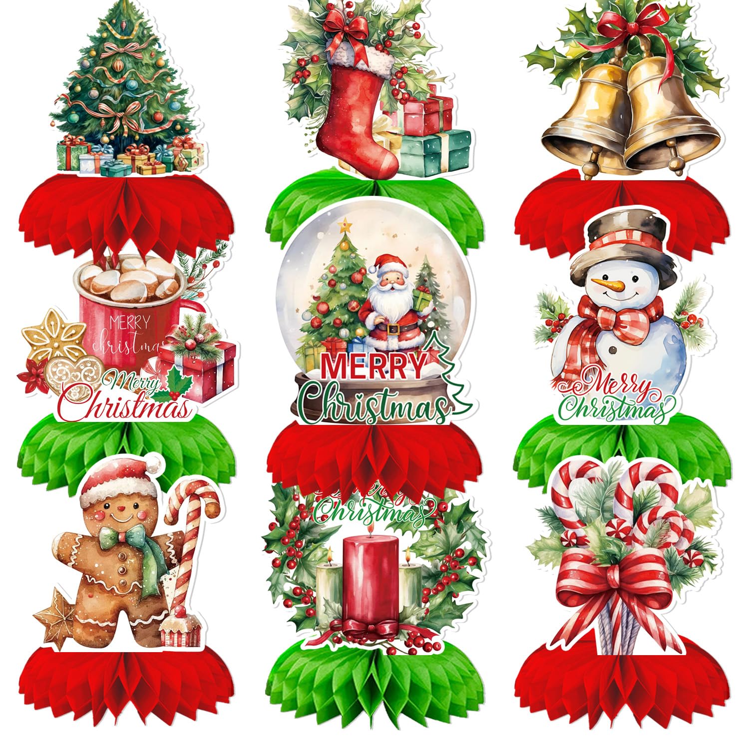 Christmas Party Centerpieces, Christmas Honeycomb Centerpieces for Table
