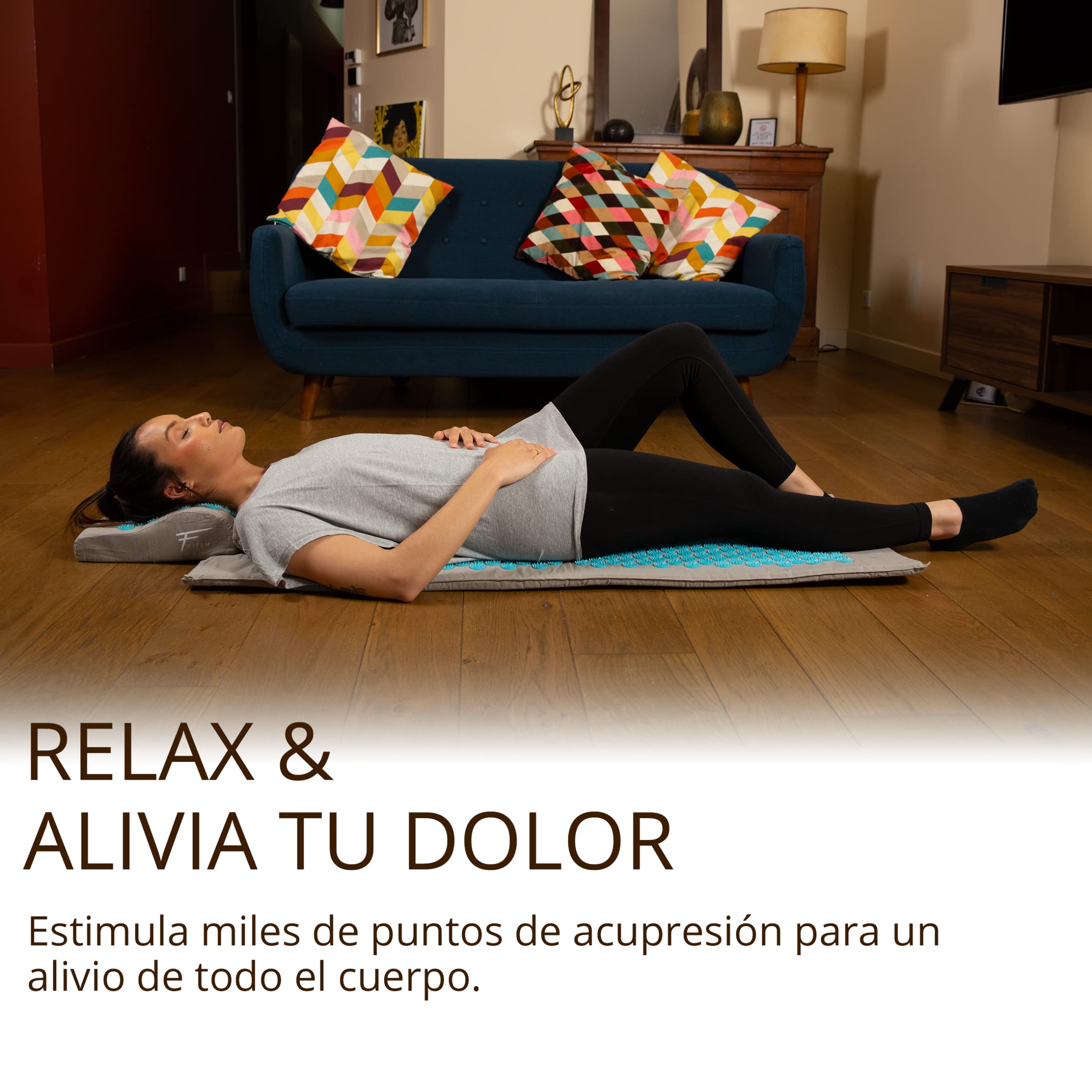 Kit de acupresión Fitem XL - Bolsa - Bola de masaje - Alivia dolores de Espalda y Cuello - Ciática - Masaje de espalda - Relajación muscular
