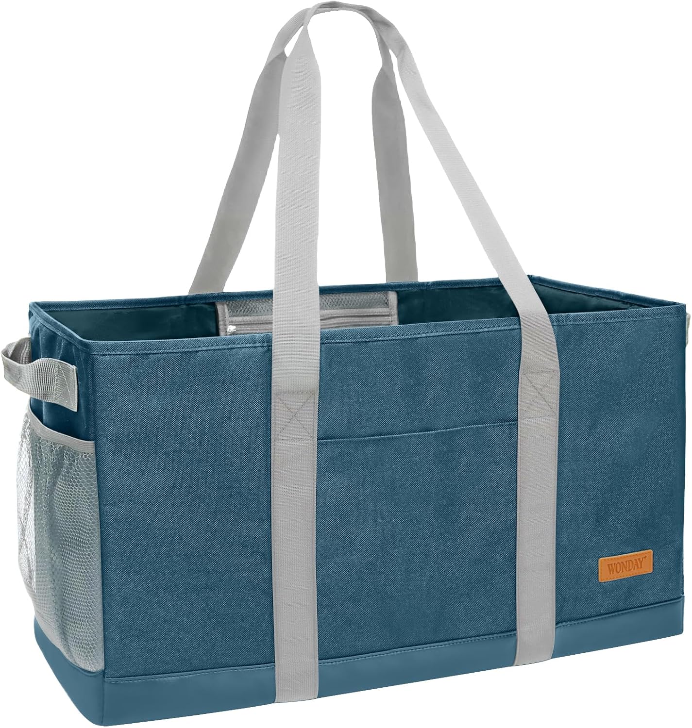 WONDAY Extra Large Utility Tote Bag - Standing Reusable Grocery Bag with Handle