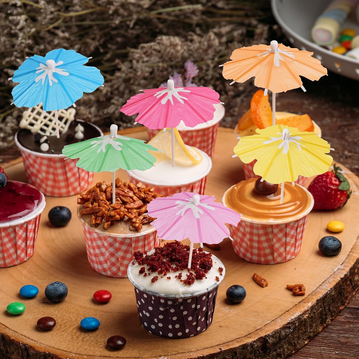 100PCS Drink Umbrellas for Cocktail, Party Mini Paper Flower Umbrella Picks