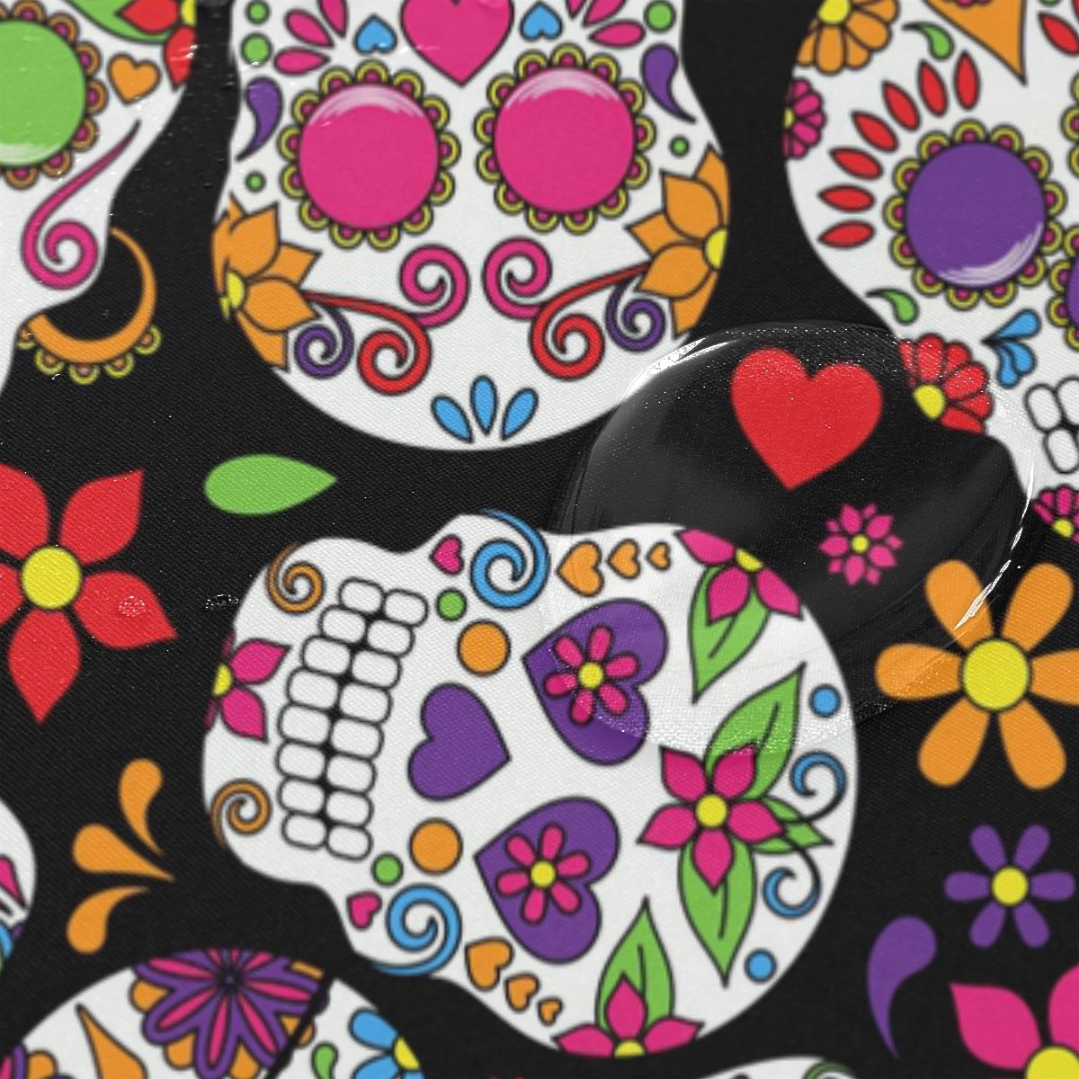 Sugar Skull Duschvorhang Mit Totenkopf-Paar – 180x180 Cm, Polyester, Wasserdicht – Inkl. 12 Haken – Für Badezimmer-Deko