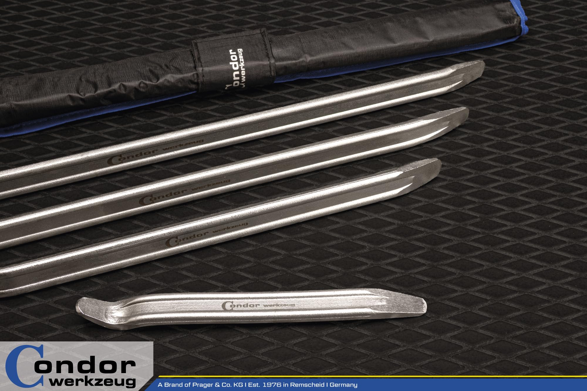 CONDOR Werkzeug 8265 | Reifen-Montiereisen-Satz | 4-TLG. | 250-400 - 500-600 mm | Montierhebel Reifenmontage Werkzeug für Hobby und Profi Handwerker