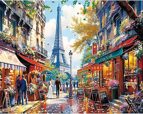 Miniatura 10 de Paquete de 6 pinturas de cóctel retro por números para adultos principiantes, vintage fácil de pintar por números sobre lienzo, kit de pintura al