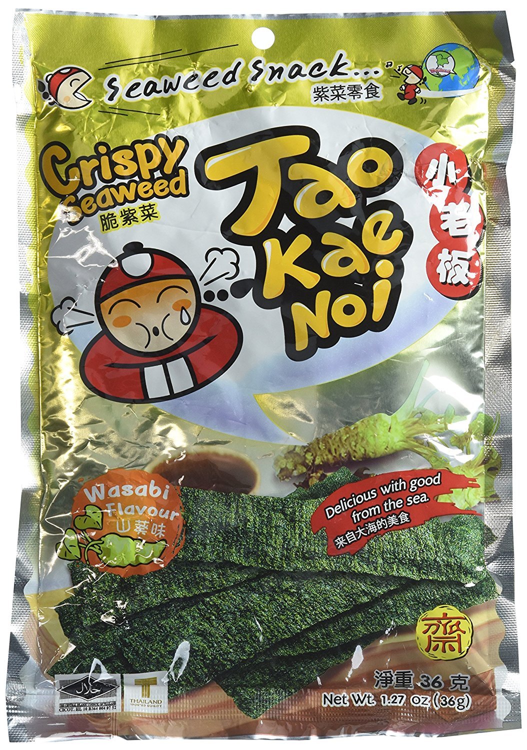 Tao Kae Noi Seaweed Wasabi Flavor (6 Packs)