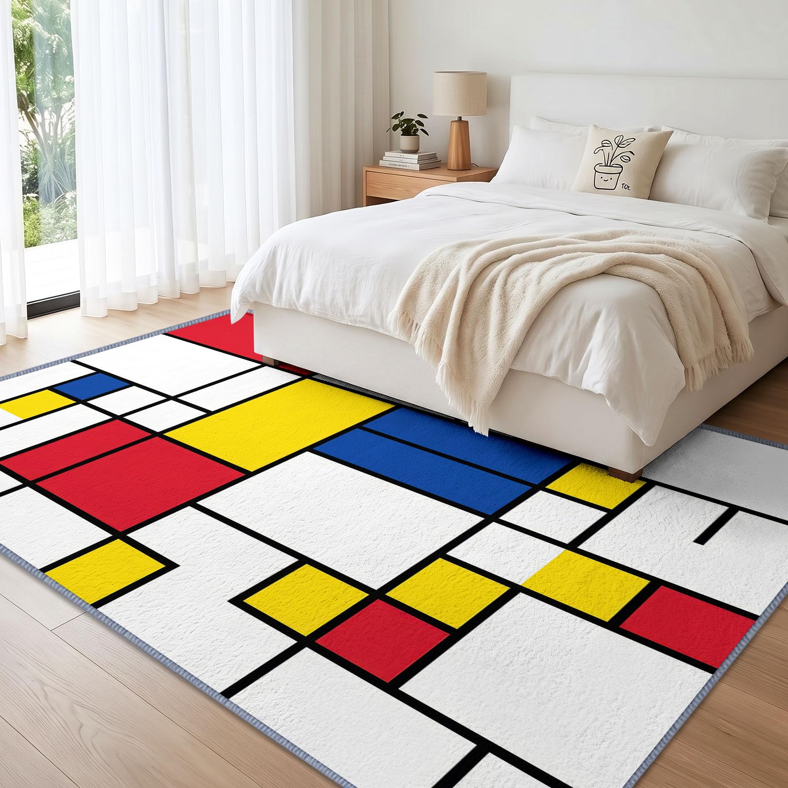Chłopcy dziewczęta abstrakcyjny geometryczny dywan można prać, 80 x 150 cm