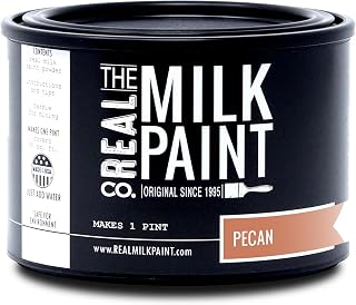 Real Milk Paint, Wood Paint for Furniture, Matte Paint for Cabinets, Walls, Brick, and Stone, Water Based Organic, No VOC, Pecan, 1 Pint