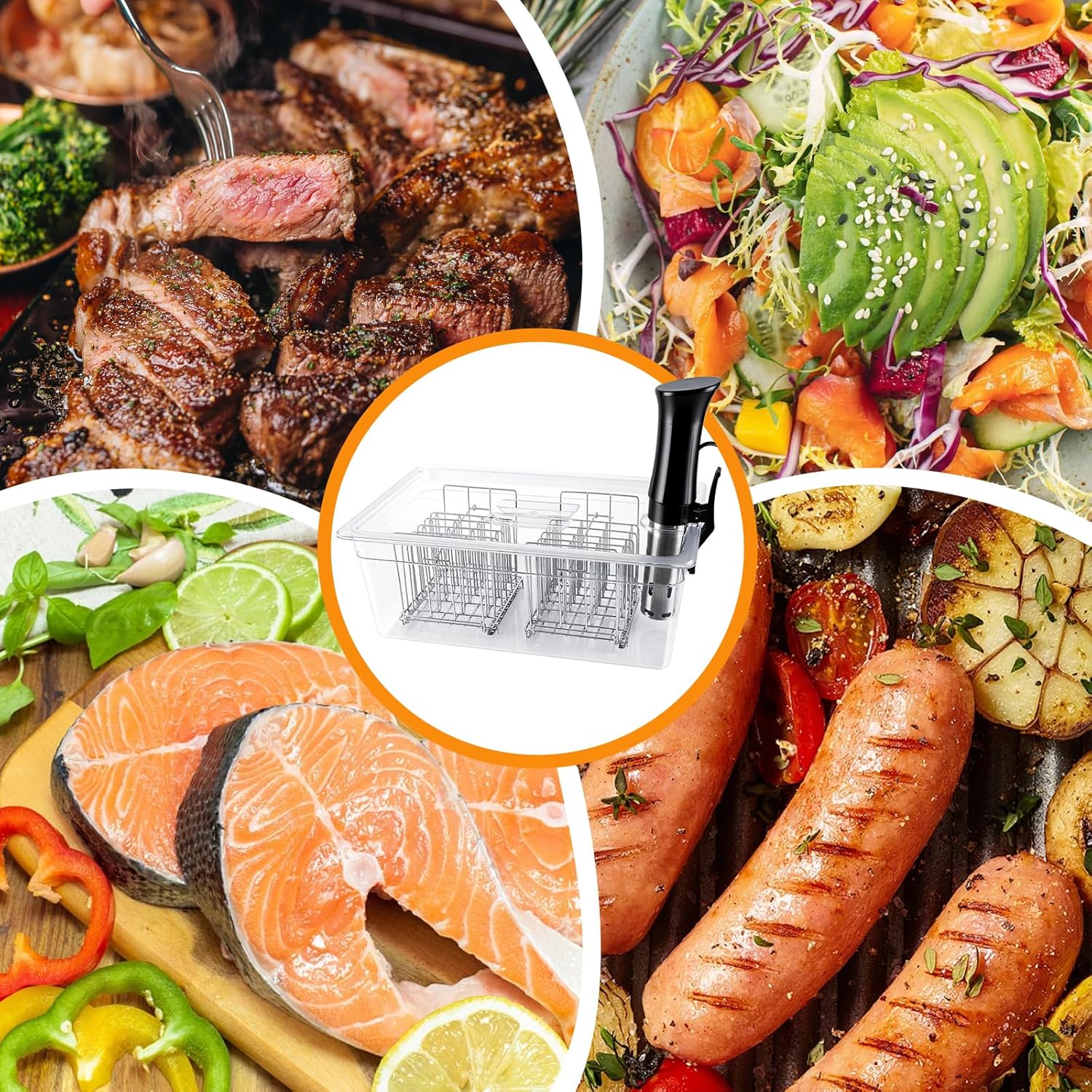 Sous Vide Container 26 Quart with Lid & 2 Racks, Large Precision Cooker Water Bath Tank, Food-Grade PC Material, Heat Resistant (-40°F to 212°F) for Anova, Joule, Instant Pot