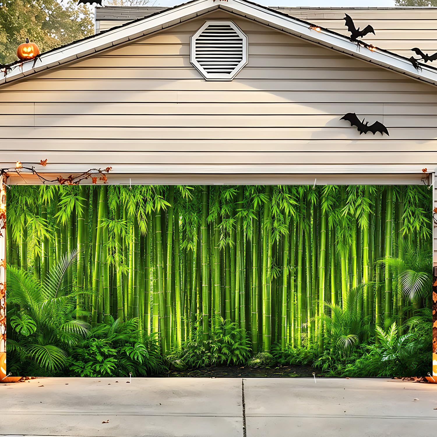 Garage Door Decorations 6 x 13 ft, Bamboo Forest Cover