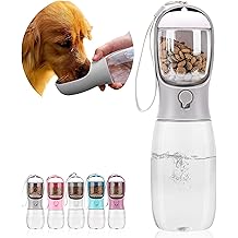 Bouteille d'eau pour chien AVELORA, bouteille d'eau pour animaux de compagnie portable avec r&eacute;cipient alimentaire, distributeur d'eau portable ext&eacute;rieur pour chat, chiot, animaux pour la marche, la randonn&eacute;e, le voyage, les essentiels de chiot, les trucs de chien ( 19oz )