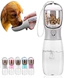 Dog Water Bottle,Portable Pet Water Bottle with Food Container,Outdoor Portable Water Dispenser for Cat,Puppy,Pets for Walking,Hiking,Travel,Puppy Essentials,Dog Stuff(19oz)