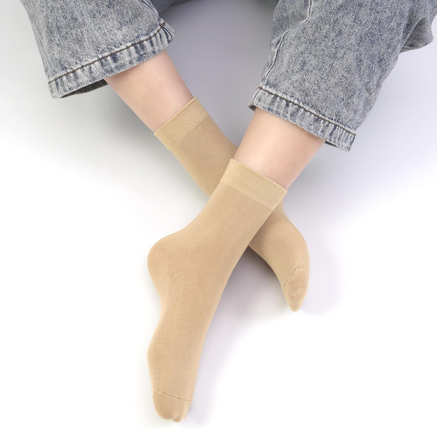 SERISIMPLE Kids Viscose Bamboo School Socks Soft flate Seam Color Anti Odor Thin Breathable Stretch Cuffs Girls Boy 5 Pairs - Image 5