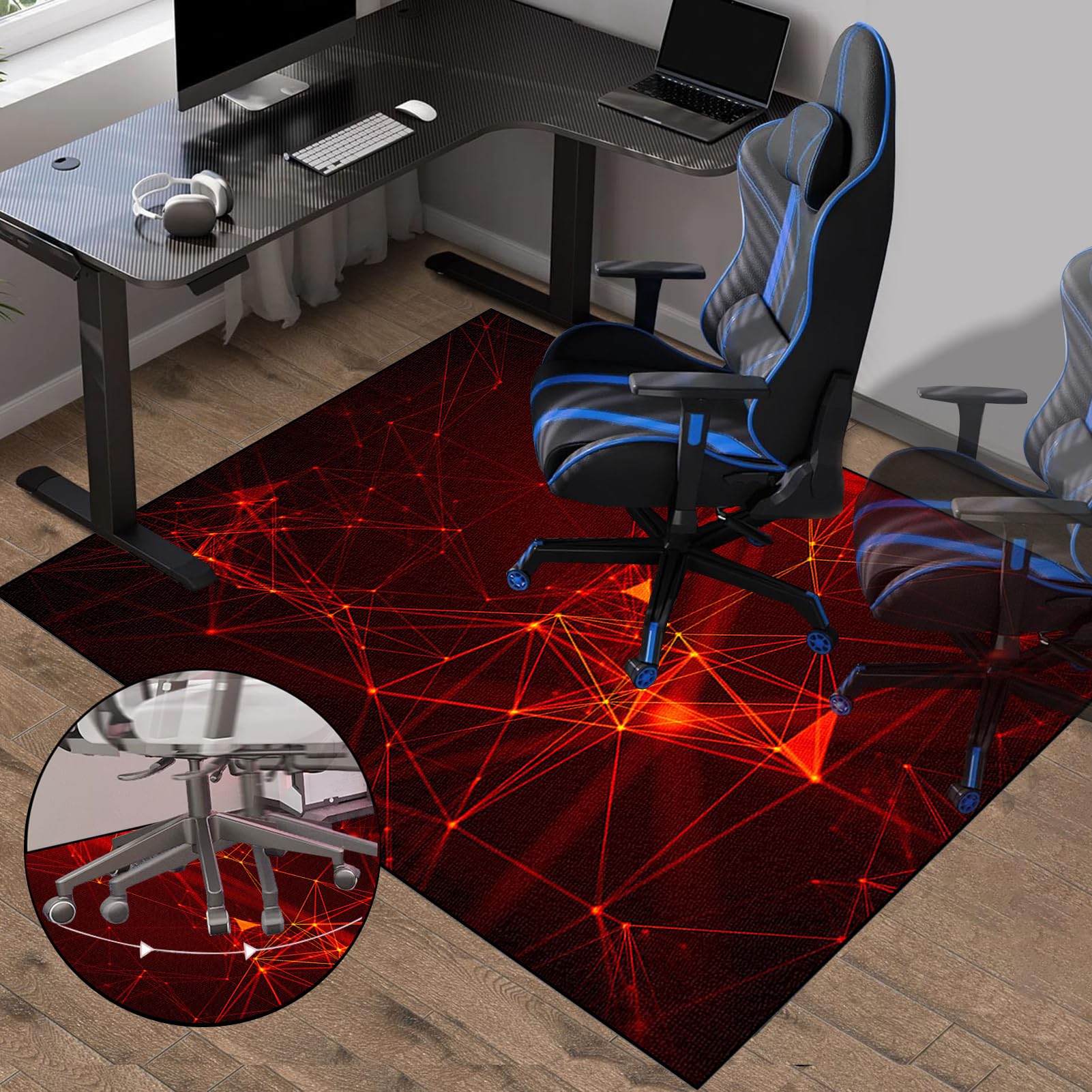 100 x 140 cm Alfombra para Silla Oficina con Ruedas, Alfombra Silla Gaming, Protector Suelo Silla Ruedas, Alfombra Silla Escritorio Antideslizante, Alfombra Silla Gamer Alfombra Protectora Suelo