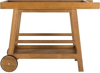 Safavieh PAT7032A Collection Renzo Teak Indoor/Outdoor Bar Cart