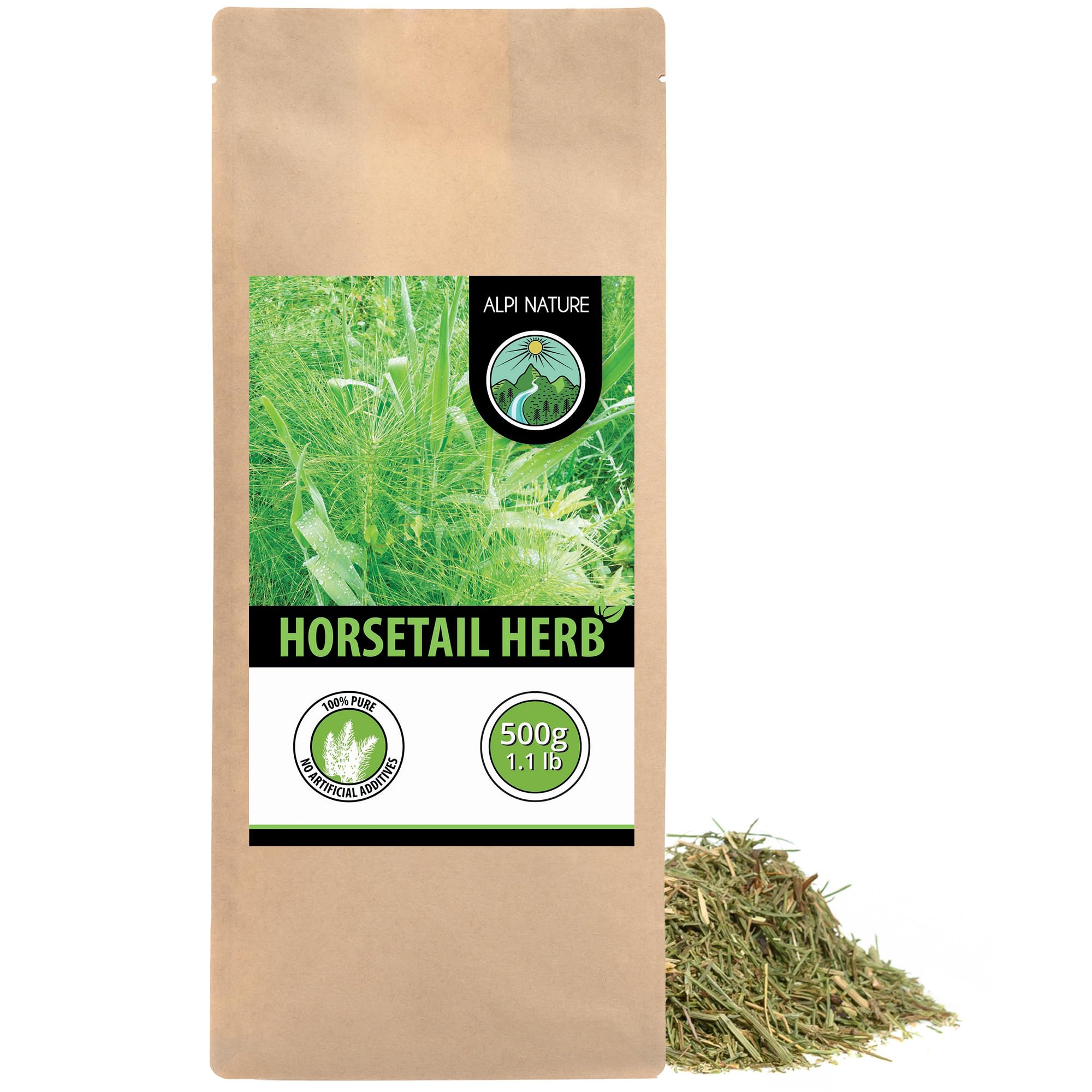 Alpi Nature Horsetail Tea 500g 1.1 lb, Dried and Cut Field Horsetail Herb, Loose Leaf Tea