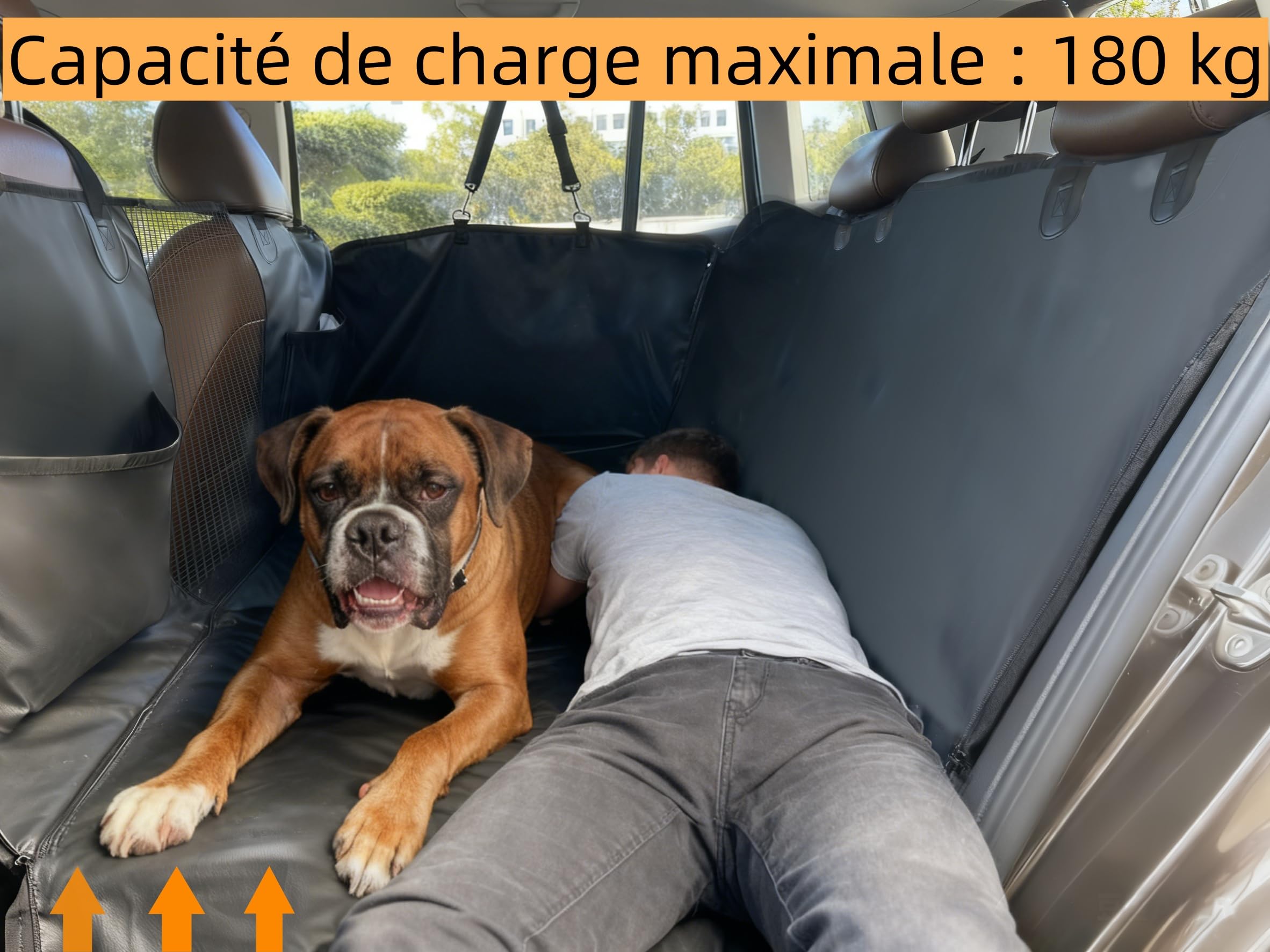 Protection Voiture Chien, Support Solide, Dessous Rigide, Tapis de Protection de Coffre en Cuir PU, Charge Maximale 180kg, 100% Étanche et Résistante Aux