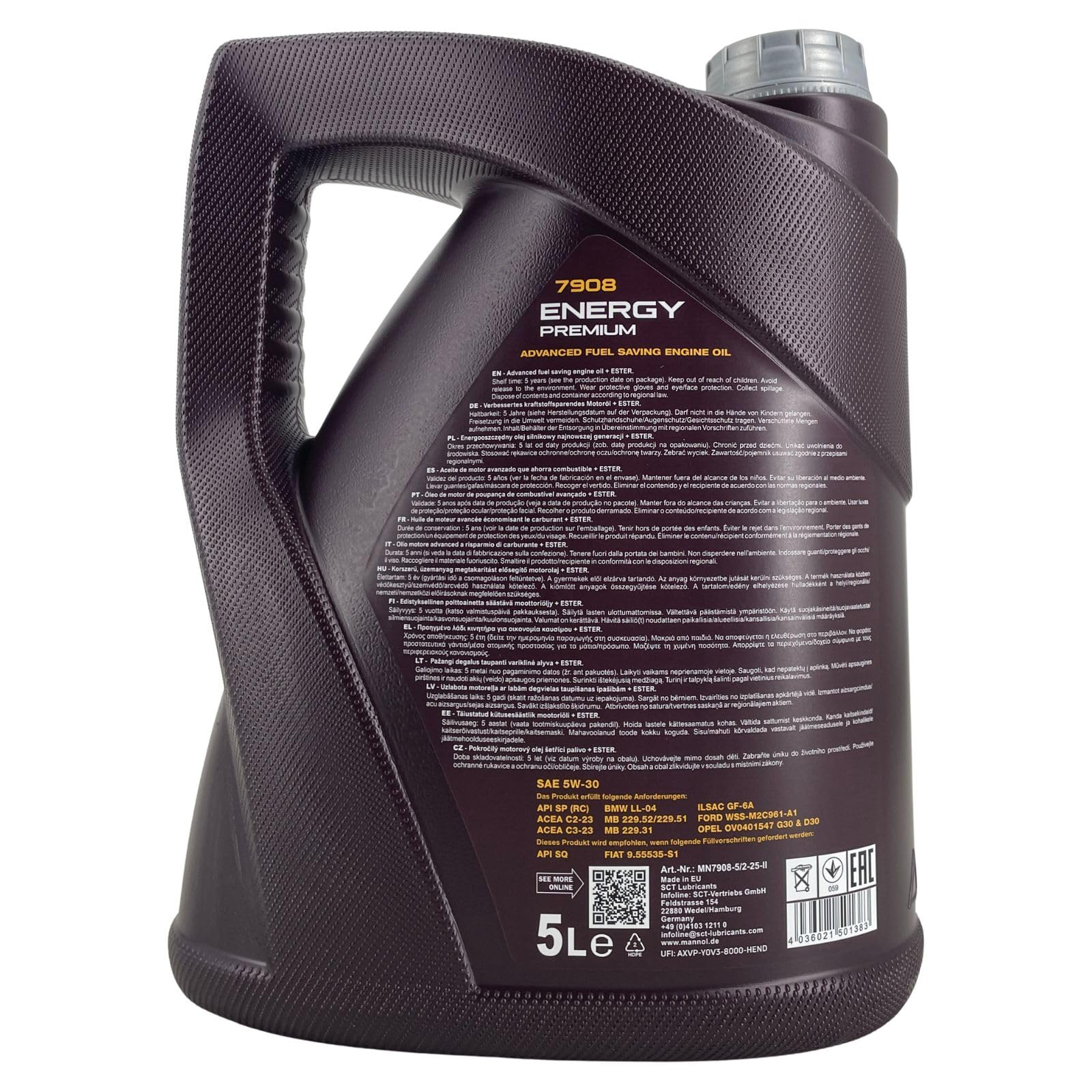 Mannol Energy Premium 5W-30 Motoröl (10L Set / 2x5 Liter) Motorenöl für PKW Benzin & Diesel - MN7908 Leichtlauföl
