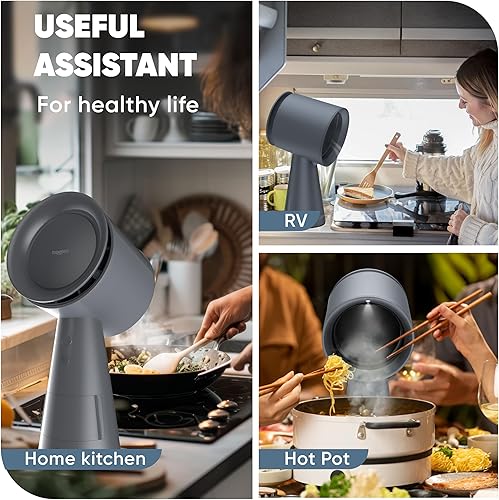 Miniatura 8 de Campana extractora portátil con 6 filtros de carbono de repuesto, ventilador de escape de cocina con filtros de carbono para caravanas, cocina de