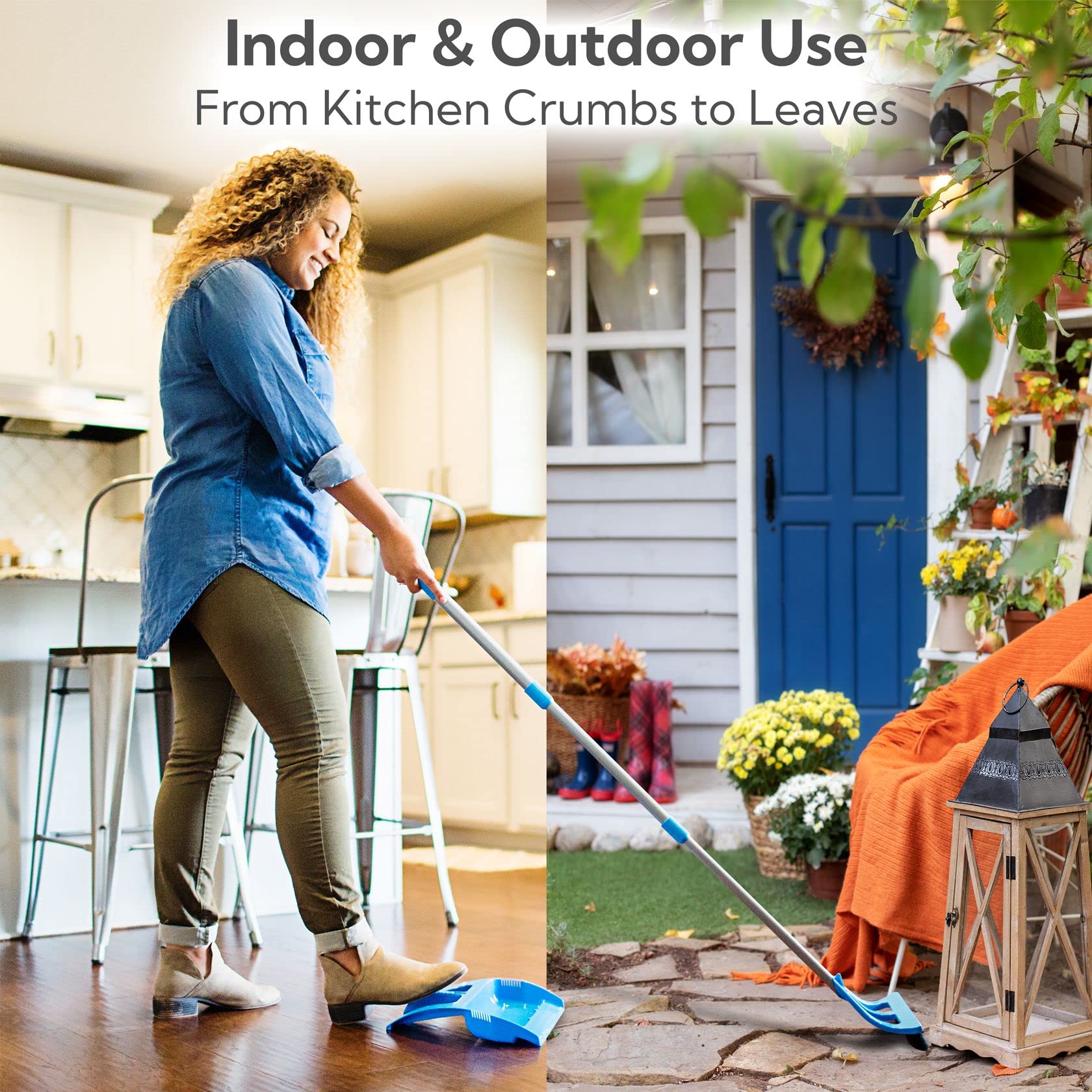 WISP Broom and Dustpan Set for Home, Pet Hair Remover for Carpet