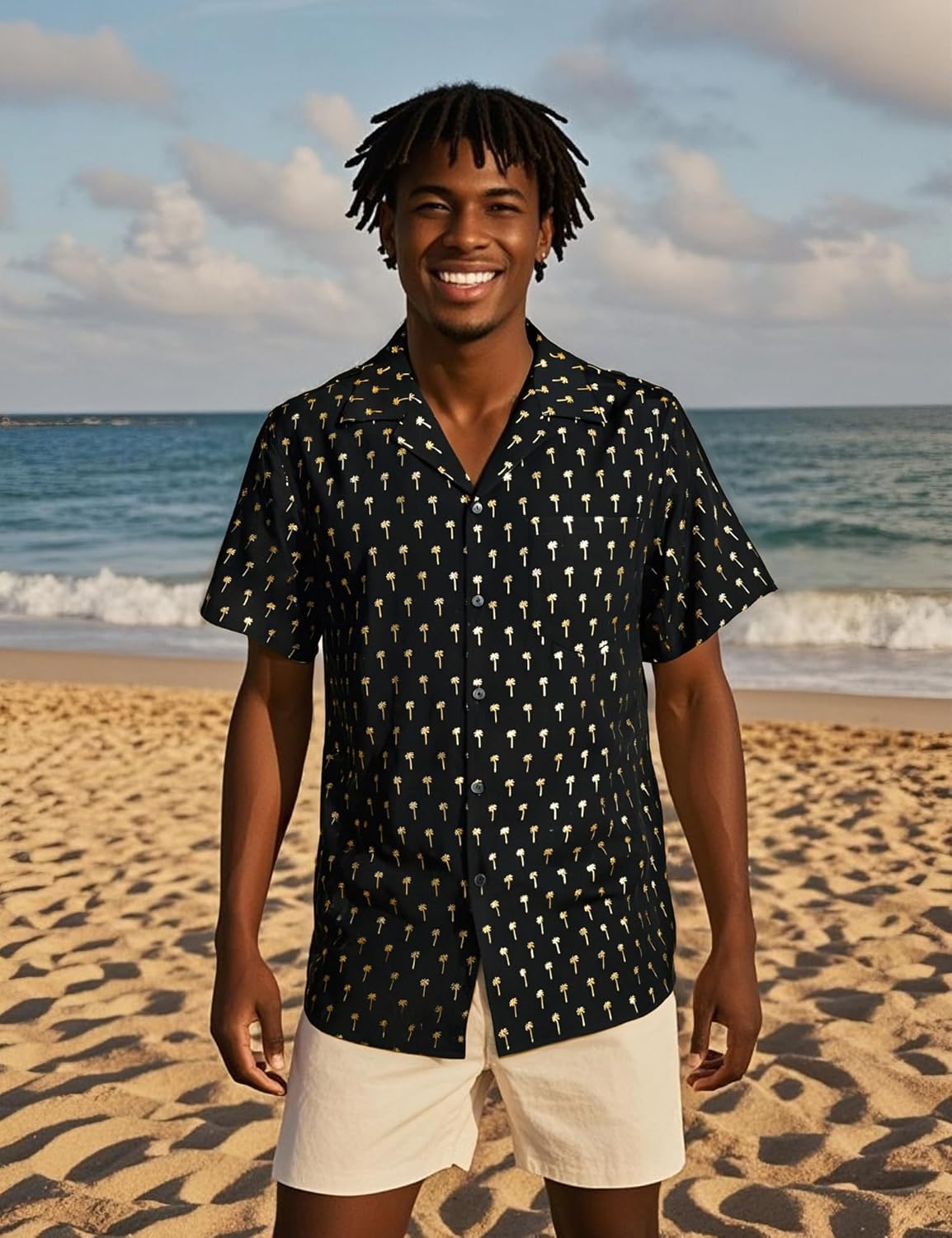 ZEROYAA Men Stylish Print Cuban Shirt Short Sleeve Button Down Relaxed Fit Shirts Beach Hawaiian Vacation Tops - Image 2