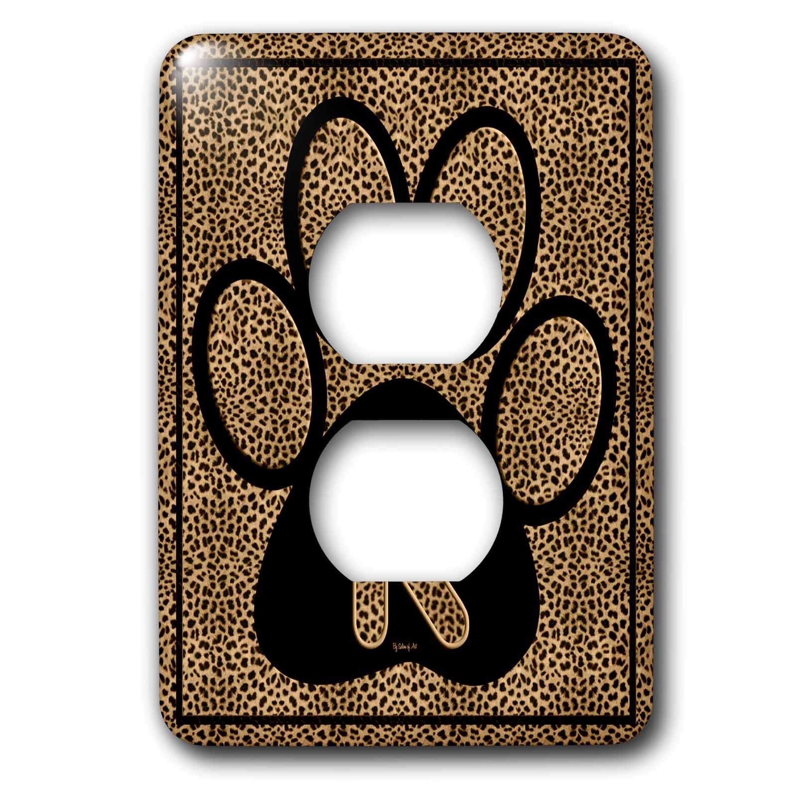 Prise motif patte de chat lettre K plaque double decorative